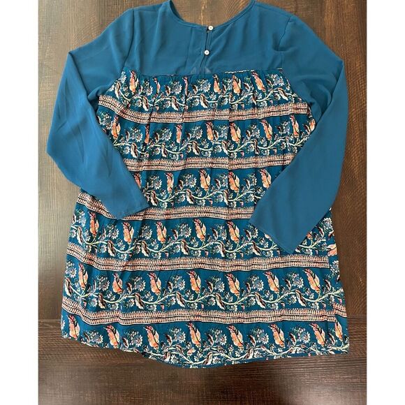 Entro Women’s Teal Embroidered Tunic Dress Size Medium - Picture 5 of 5